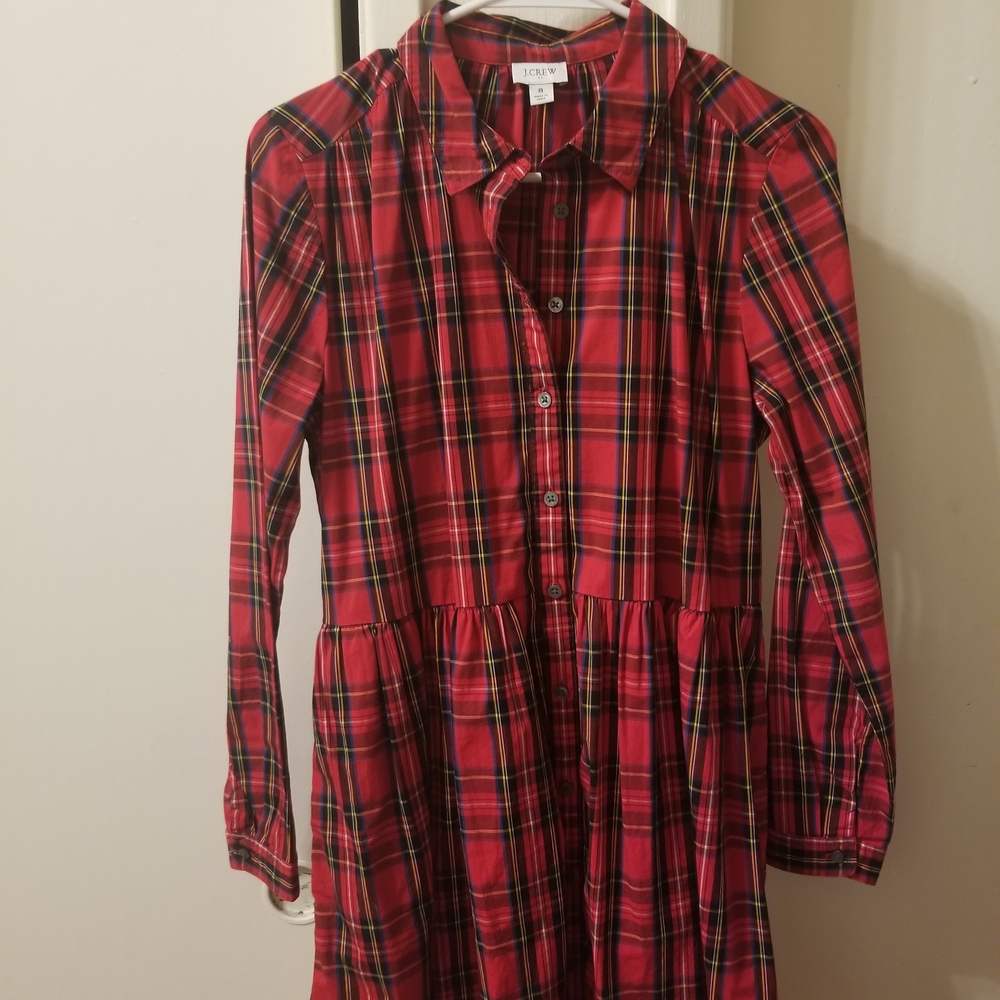 J. Crew Red Plaid Kids Dress